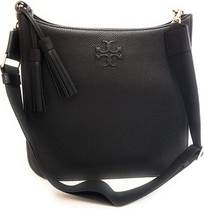 Tory Burch Thea Web Large Leather Shoulder Crossbody Bag Purse Handbag  Claret NW