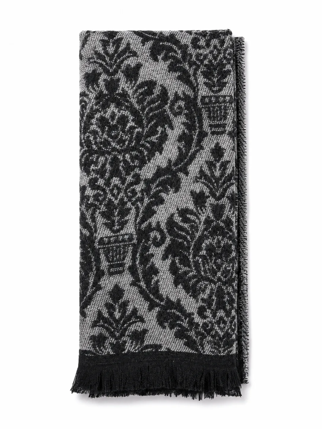 Black & Light Grey Paisley Scarf